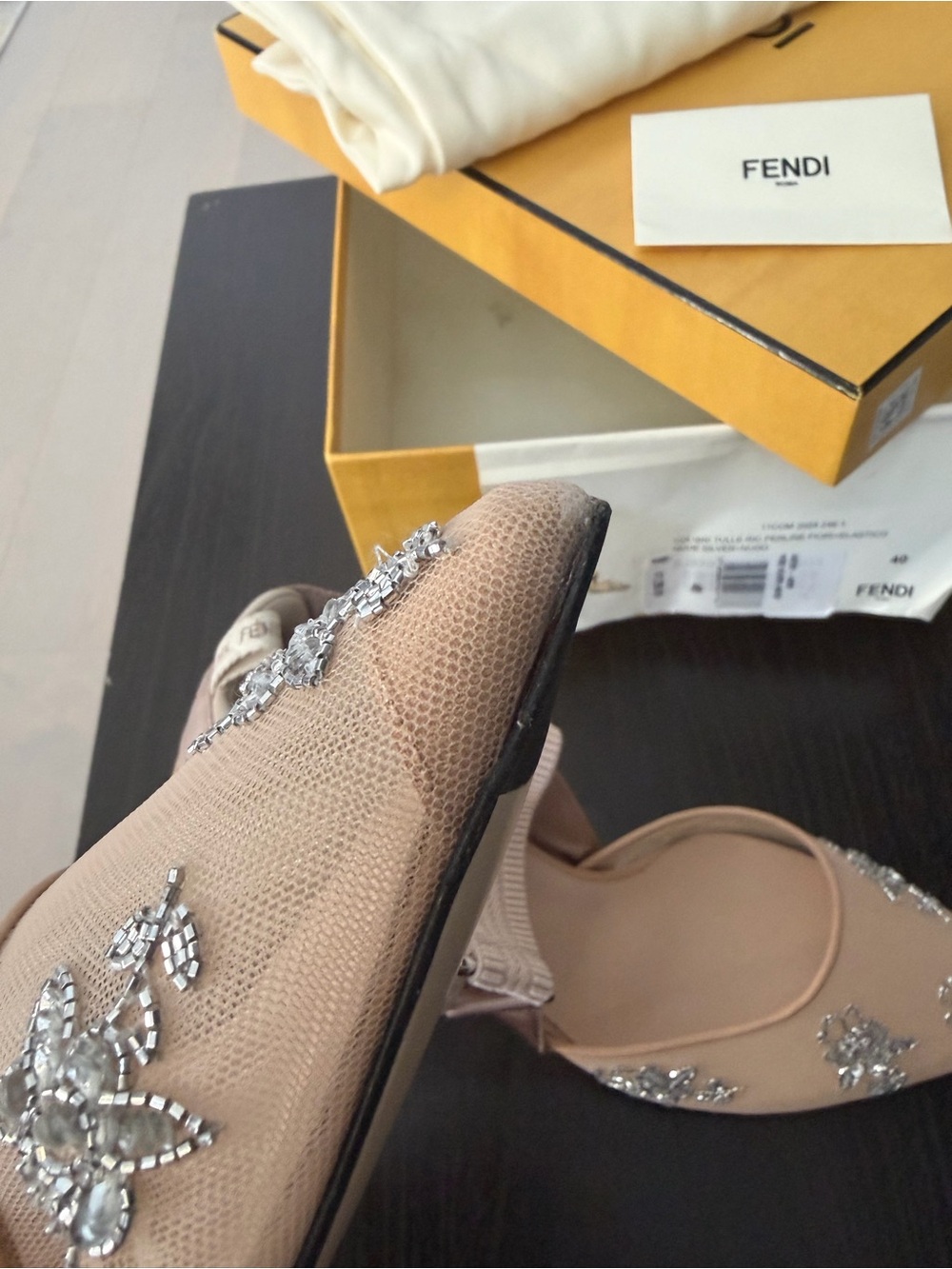 Fendi Colibrì Embellished Mesh Pumps - Picture 10 of 11